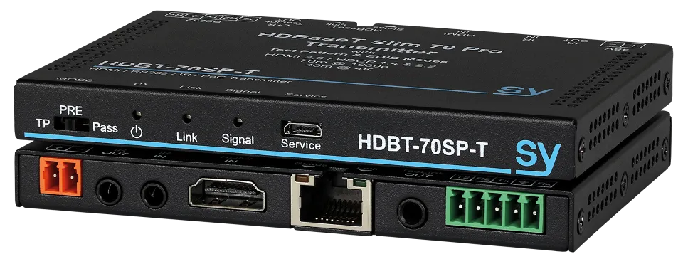 HDBT-70-SLIM PRO Tx Slim HDBaseT 70m Extender Stacked Right.webp