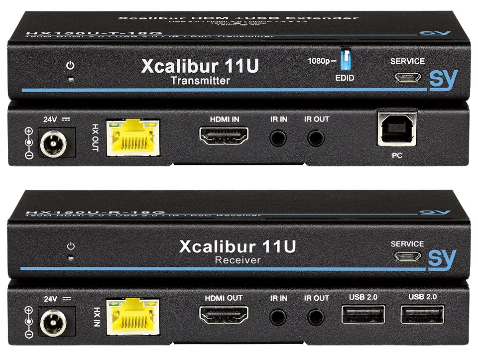 Xcalibur 11U SET HDMI & USB 100m Extender Stacked.webp