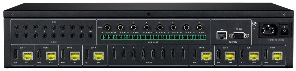 Xcalibur 88 8x8 HDMI HX Matrix Back Angled.webp
