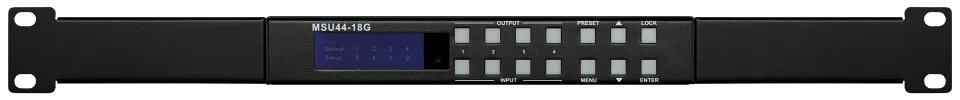 MSU44-18G 4x4 HDMI 2.0 18G Matrix Front with brackets.webp