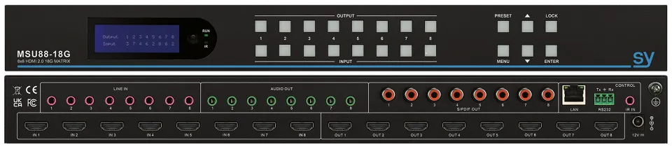 MSU88-18G 8x8 HDMI 2.0 18G Matrix Stacked.webp