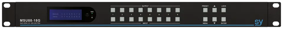 MSU88-18G 8x8 HDMI 2.0 18G Matrix Front with Brackets.webp