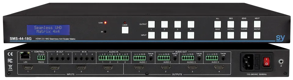SMS-44-18G 4x4 HDMI 2.0 Seamless Matrix Stacked.webp