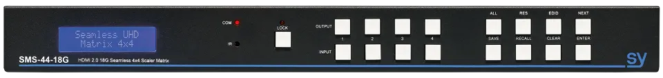 SMS-44-18G 4x4 HDMI 2.0 Seamless Matrix Front.webp