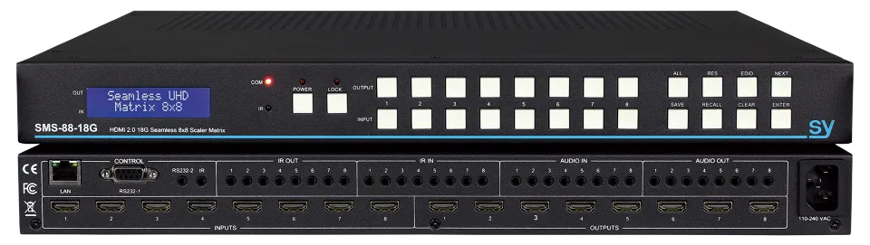 SMS-88-18G 8x8 HDMI 2.0 Seamless Matrix Stacked.webp