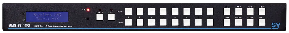 SMS-88-18G 8x8 HDMI 2.0 Seamless Matrix Front.webp