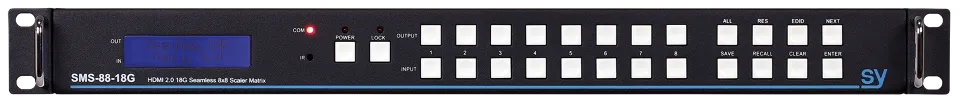 SMS-88-18G 8x8 HDMI 2.0 Seamless Matrix Front Handles.webp