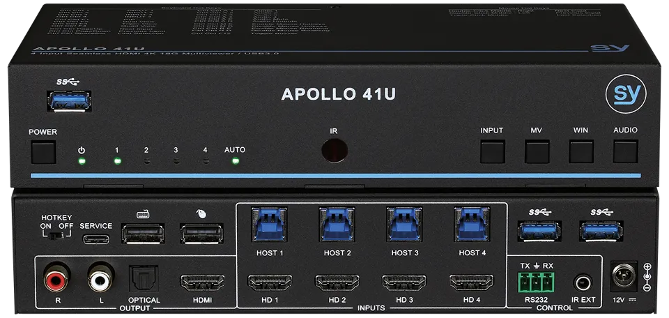 Apollo 41U 4x1 Video Seamless KVM (USB 3.0) Switcher, Multi-Viewer Stacked.webp