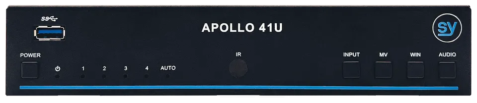 Apollo 41U 4x1 Video Seamless KVM (USB 3.0) Switcher, Multi-Viewer Front.webp