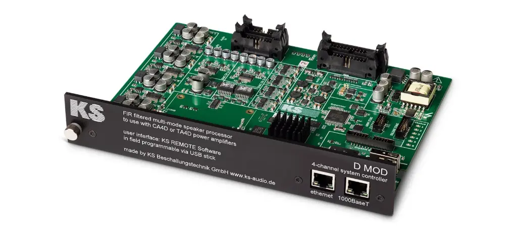 [D029087] KS-Audio, D-MOD - FIRTEC™ DSP Module, 4-channels, 4-separate engines, 4-analog inputs, 2-AES3 A/B inputs, DANTE™ optional. Only dedicated presets.