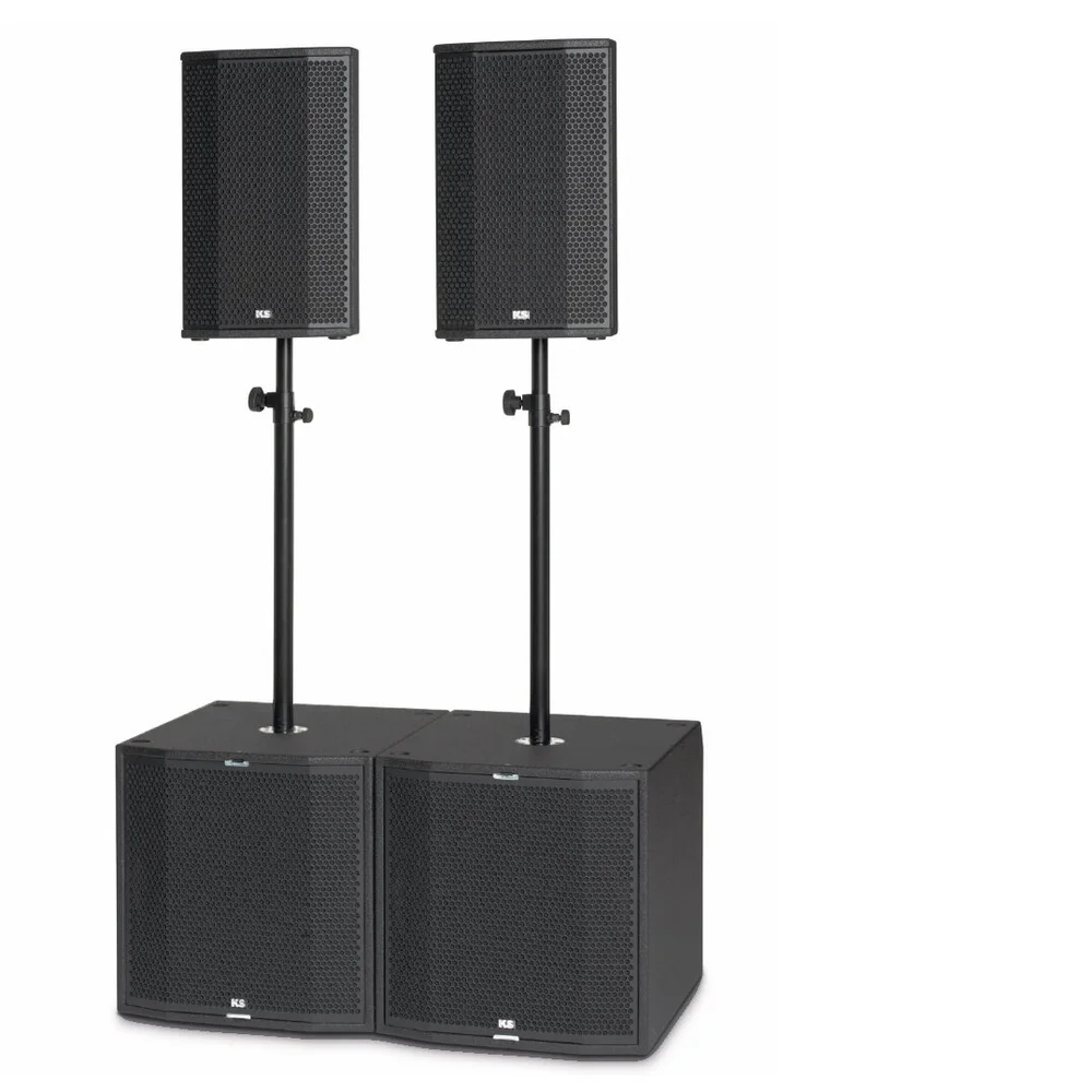 [D029091] KS-Audio, SESSION-3.0 - Compact 3-way PA-system - 2xC-B18 subwoofer - 2xC-12 HDSP™ top module - Optional use C-W18 as additional subwoofers