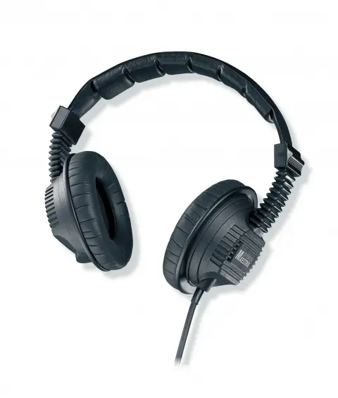 GermanMaestro, GMP 8.100 D neutral - Stereo-Headphone, Helix-Cable 3 m, Multi-Jack-plug 3.5/6.35mm 90°angled, circumaural soft-foil earpads, 2 x 100 Ω, unprinted nameplates 