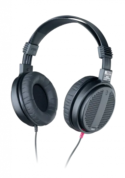 GermanMaestro, GMP 250 - closed stereo-headphone, cardamatic-suspension,  straight cable 3m, multi-jack-plug 3.5/6.35mm,  circumaural leatherlike earpads, 2 x 100 Ω, sales  box