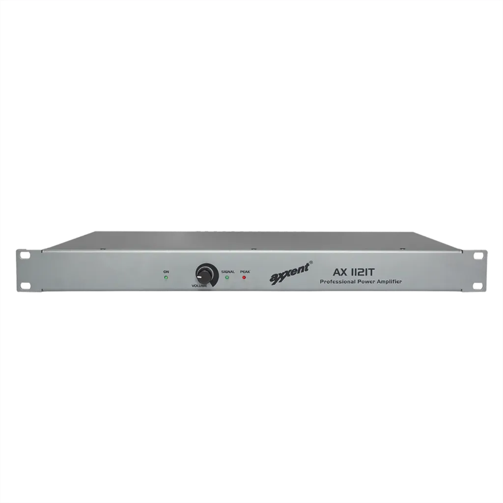 [D036190] Axxent, AX1121T 1-Channel-Amplifier 1x120W at 50/70/100V & 4ohms with XLR and pole terminals | 1HE
