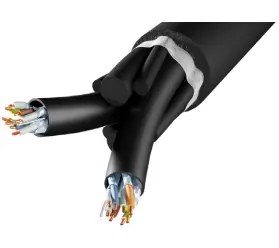 [D036609] Syntax® Hybrid Cable, 2x U/FTP CAT6A | 10 Gigabit Ethernet Class EA | ø 20 mm | Black