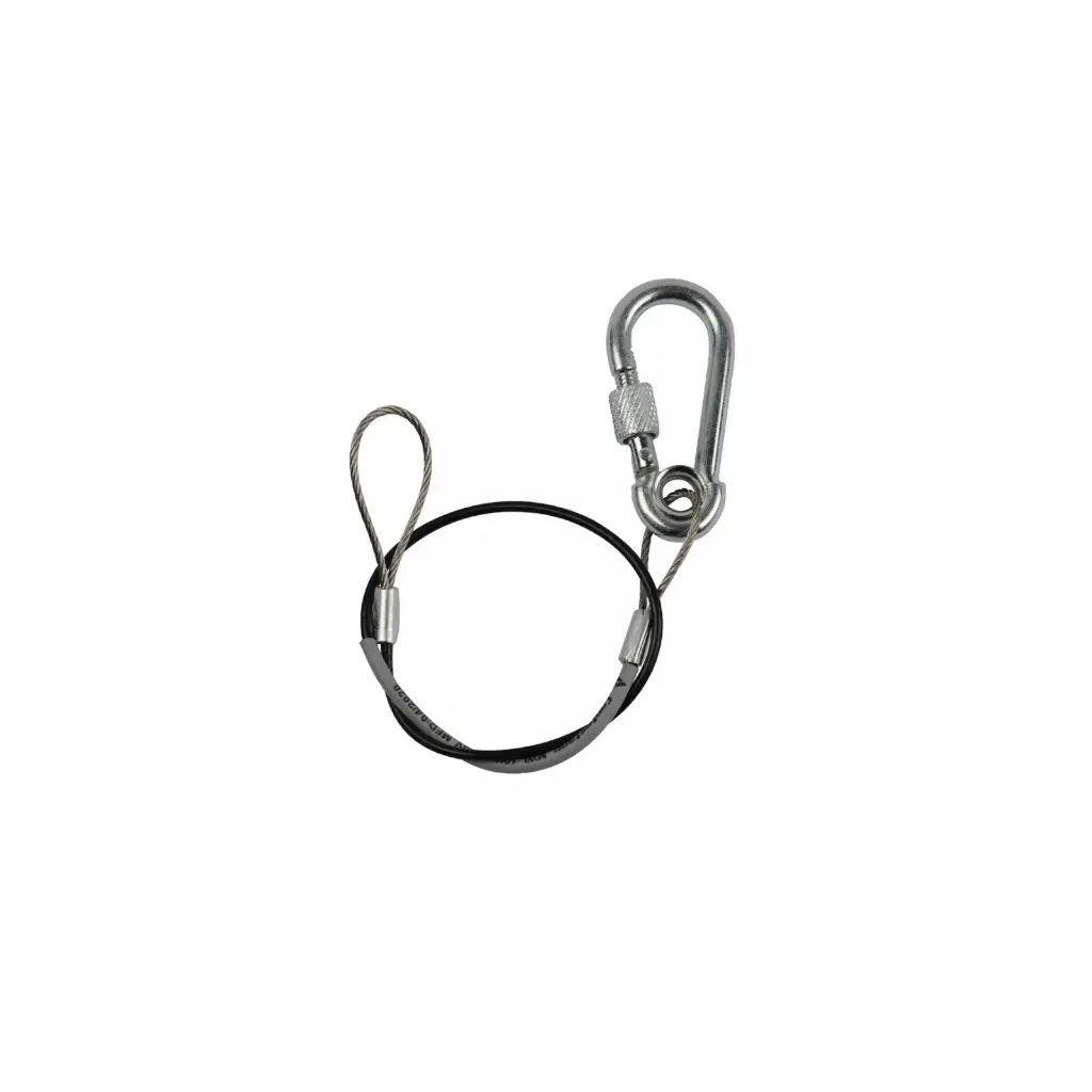 CS, SC10b - Veiligheidskabel Ø1,5mm L30cm 1 koppeling met vergrendeling MWL 10Kg - Zwart