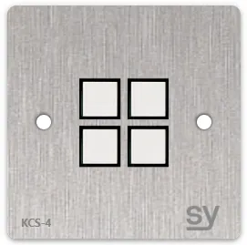 [D036798] SY, SY-KCS4-A-UK - 4 button Keypad Controller. In Brushed Aluminium