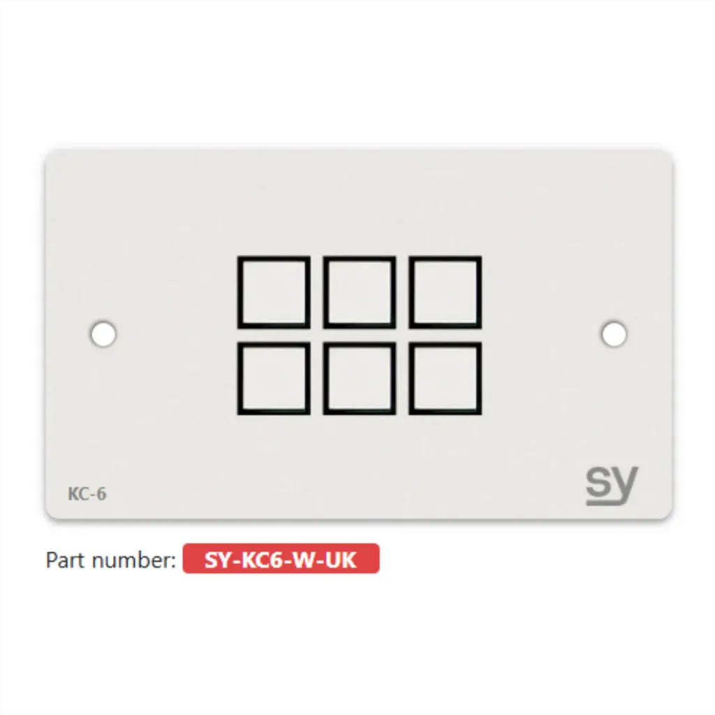 [D036817] SY, SY-KC6E-W-UK - 6 button Keypad Controller with Ethernet. In WHITE