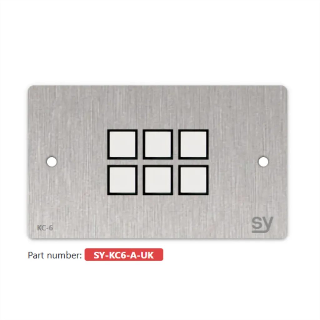 [D036819] SY, SY-KC6E-A-UK - 6 button Keypad Controller with Ethernet. In Brushed Aluminium