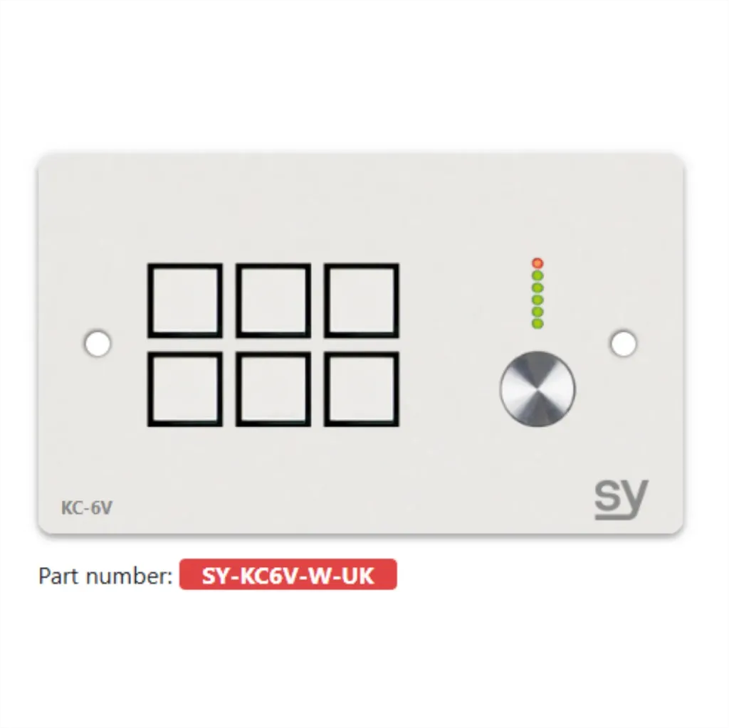 [D036820] SY, SY-KC6V-W-UK - 6 button Keypad Controller with rotary volume control. In WHITE