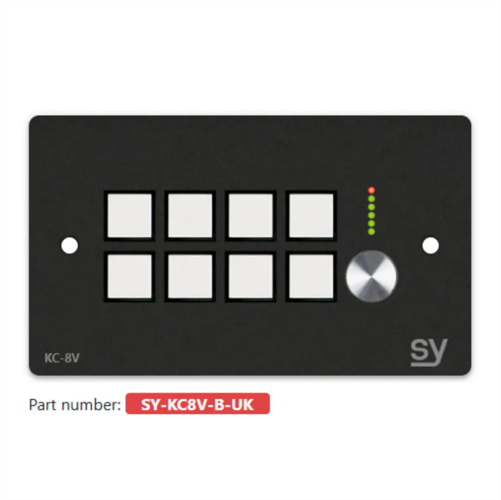[D036827] SY, SY-KC8V-B-UK - 8 button Keypad Controller with rotary volume control. In BLACK