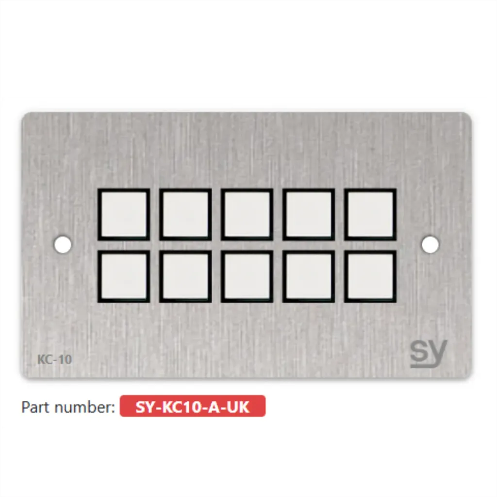 [D036837] SY, SY-KC10E-A-UK - 10 button Keypad Controller with Ethernet. In Brushed Aluminium