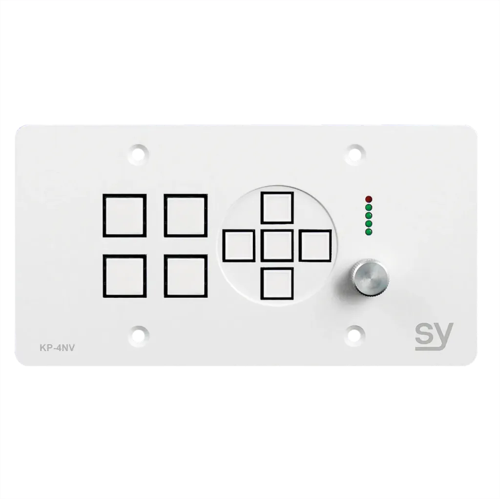 [D036838] SY, SY-KP4NV-BW - UK 4 button Keypad Controller with navigation keys and rotary volume control. 
White