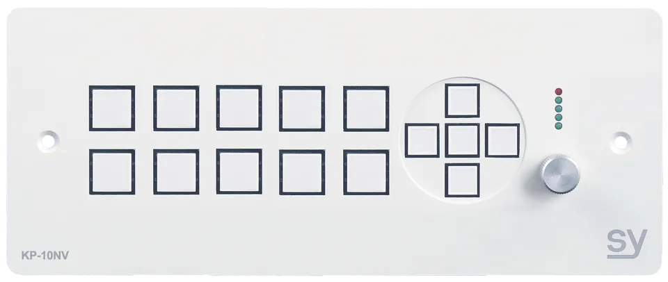 [D036847] SY, SY-KP10NVE-BW - UK 10 button Keypad Controller with  Ethernet, navigation keys and rotary volume control. White