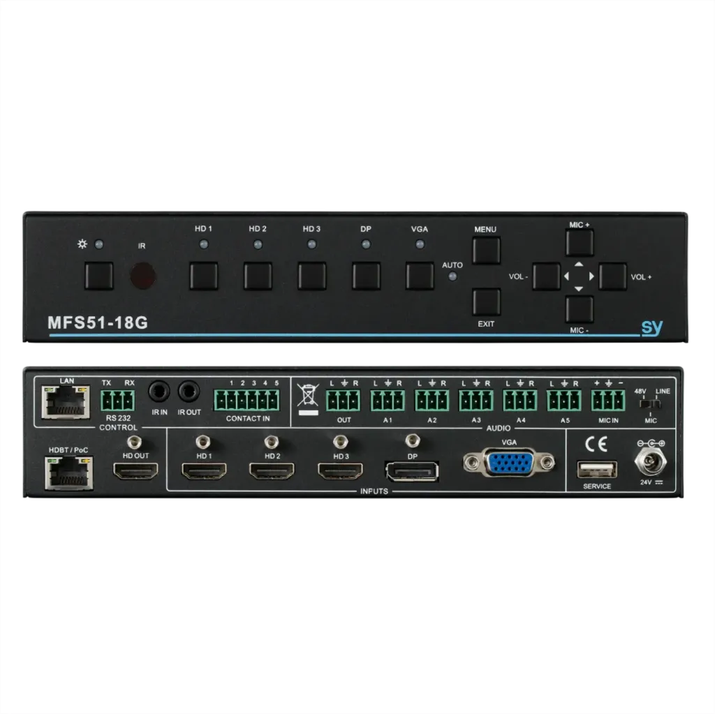 [D036861] SY, SY-MFS51-18G - 5x1 Fast Switching 4K18G full scaling  presentation switcher. 
