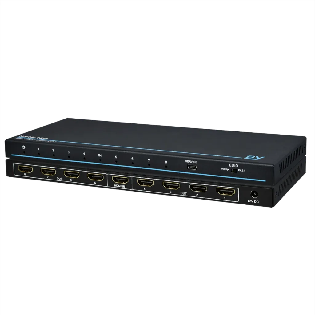 [D036868] SY, SY-HS18-18G - Slim 1:8 HDMI 2.0 Splitter 18Gbps (DA)