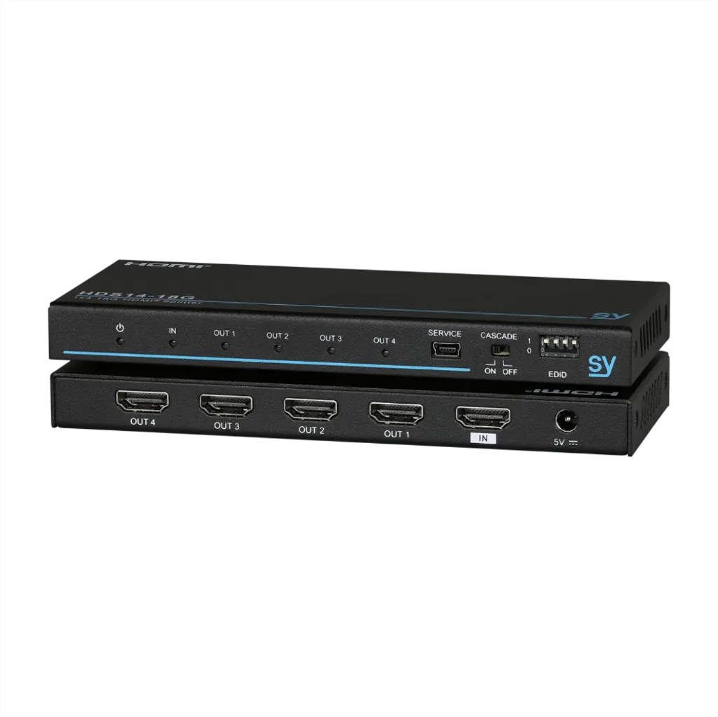 SY, SY-HDS14-18G - Slim 1:4  HDMI 2.0 Splitter 18Gbps (DA)