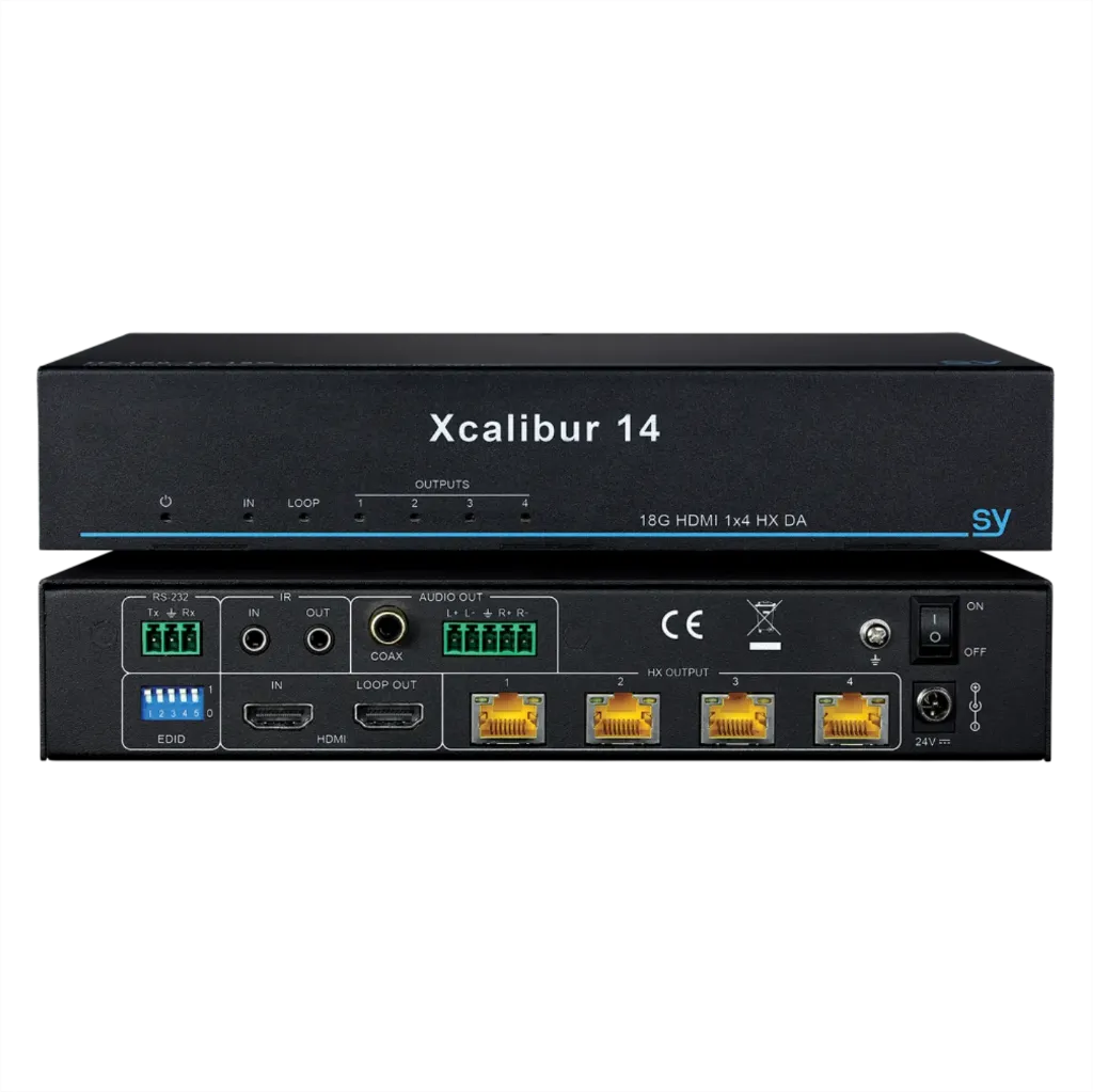 SY, SY-HX150-14-18G - Xcalibur 14 18G 1:4 Splitter - Includes 4x Xcalibur Receivers 