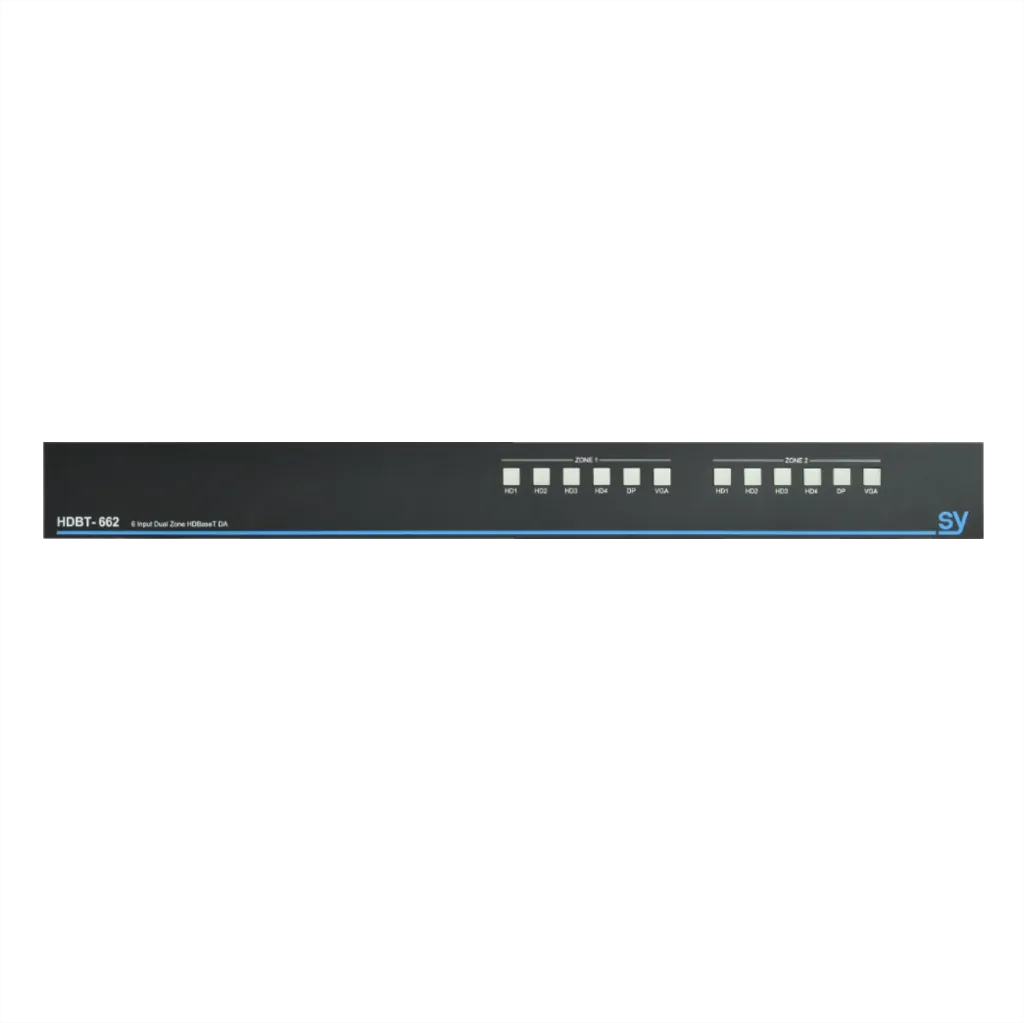 [D036875] SY, SY-HDBT-662 - 1x VGA, 1x DP, 4x HDMI In with 2 Matrix zoned outputs