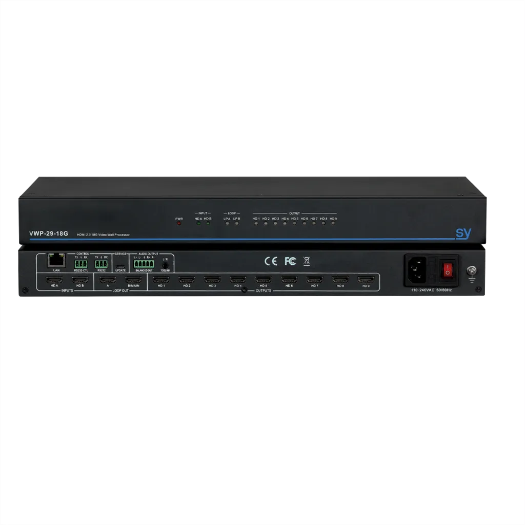 SY, SY-VWP-29-18G - Dynamic Single or Multiple 4K 18G Video-Wall Processor 