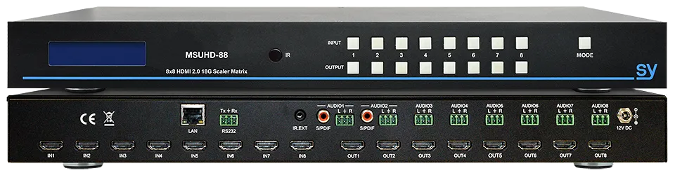[D036885] SY, SY-MSUHD-88 - 8x8 HDMI 2.0 (18 Gbps) Matrix With 4K 2K, 4:4:4 @ 60hz input/ output capability