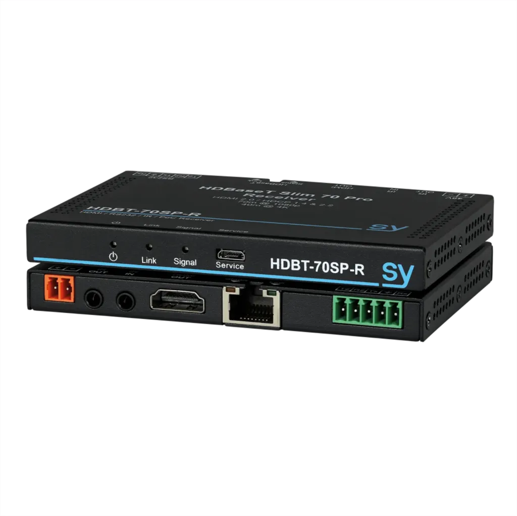 [D036920] SY, SY-HDBT-70SP-R - Slim Pro. Ultra Slim PRO HDBaseT 70m Receiver, 2x Bi-directional RS232