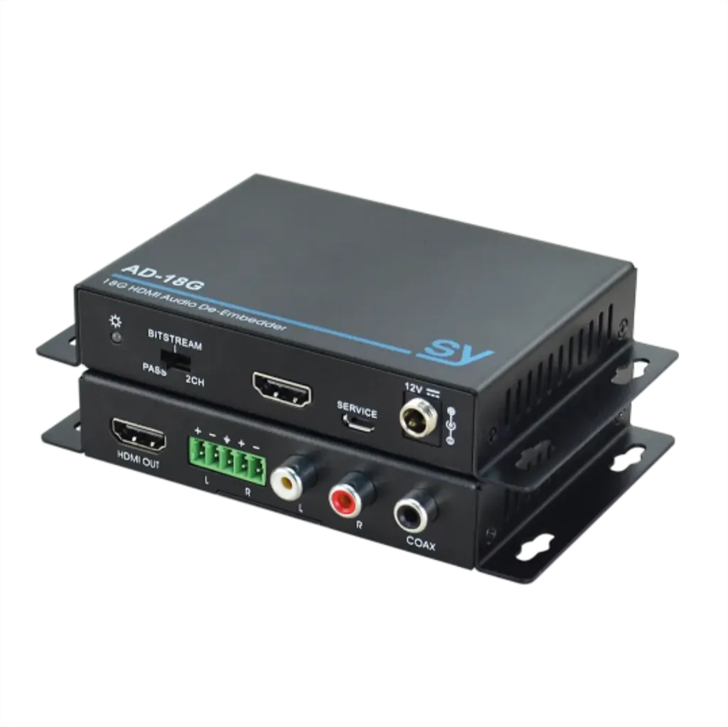 [D036944] SY, SY-AD-18G - 4K 18 Gbps, HDMI 2.0  Coax S/PDIF, L/R & Balanced Audio Extractor/De-Embedder