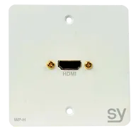 SY, SY-WP-H-EW - Euro HDMI single gang wall input plate EU white.