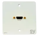 SY, SY-WP-H-EW - Euro HDMI single gang wall input plate EU white.