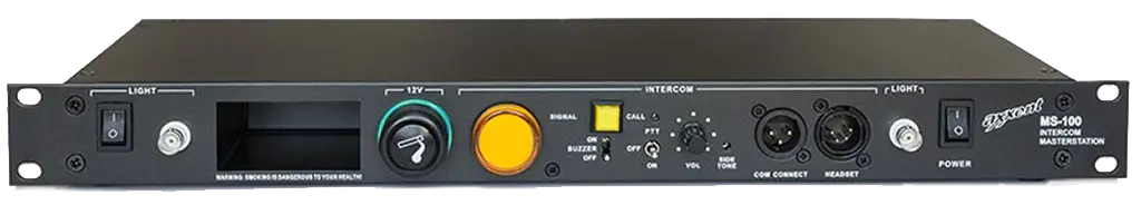 [D037087] Axxent, MS100 Single channel party-line intercom masterstation 19" with 12V and racklight connections