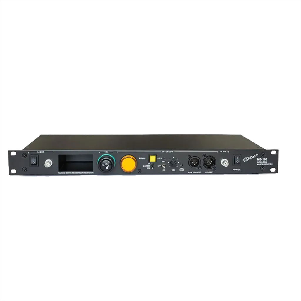 Axxent, MS100 Single channel party-line intercom masterstation 19" with 12V and racklight connections