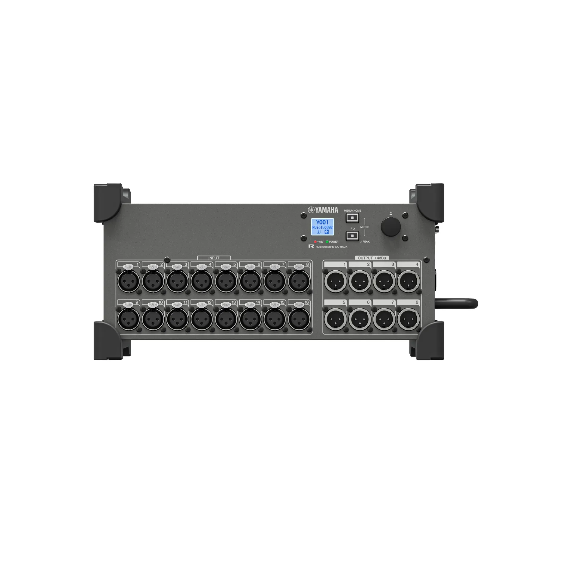 Yamaha, RUio1608SB-D - DANTE stagebox I/O, 16 mic/line inputs - remote head amps, 8 line outputs, Comprehensive display and local control of gain and other parameters