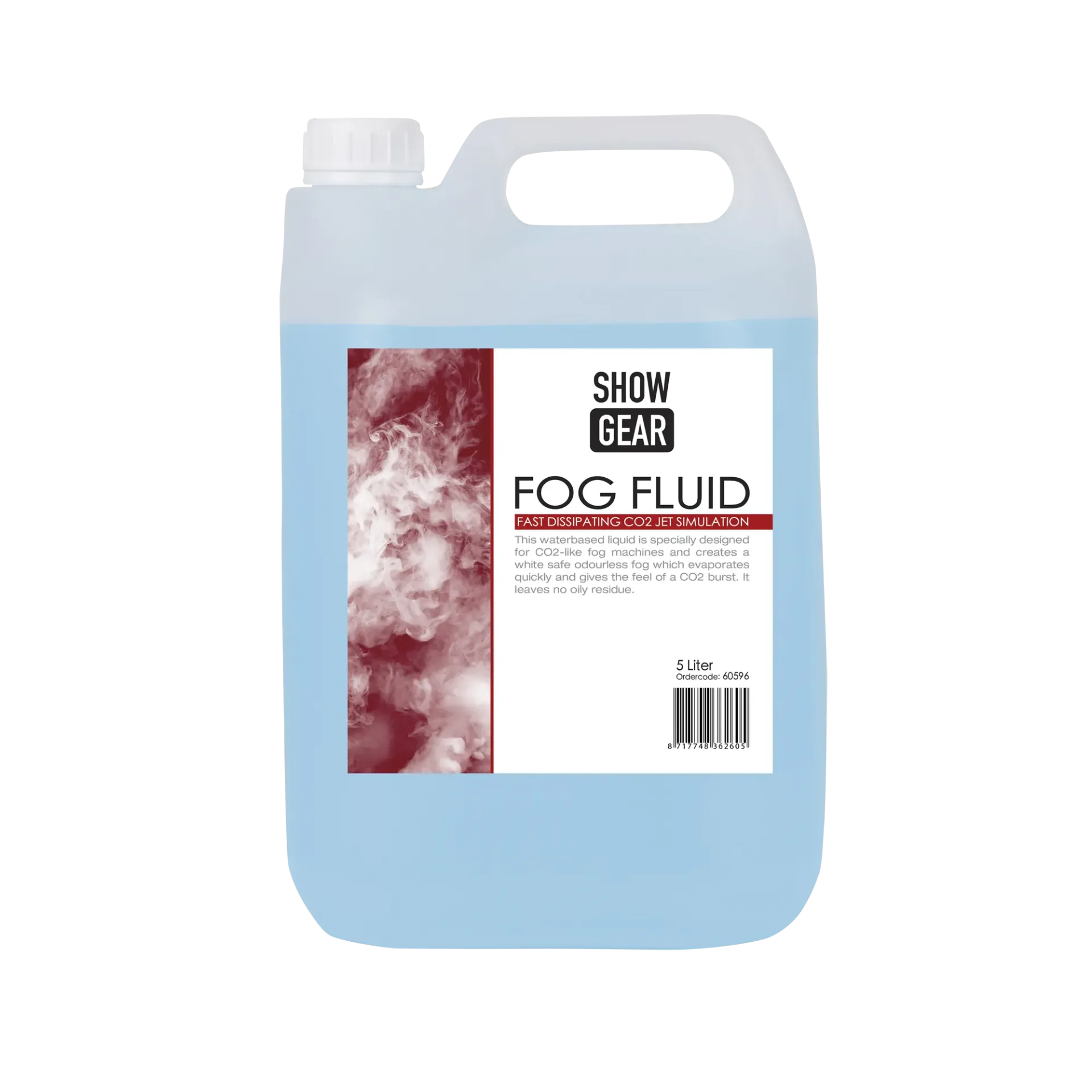 [D008267] SHOWGEAR, Fog Fluid Fast Dissipating - 5 liter - simulatie CO2-jet