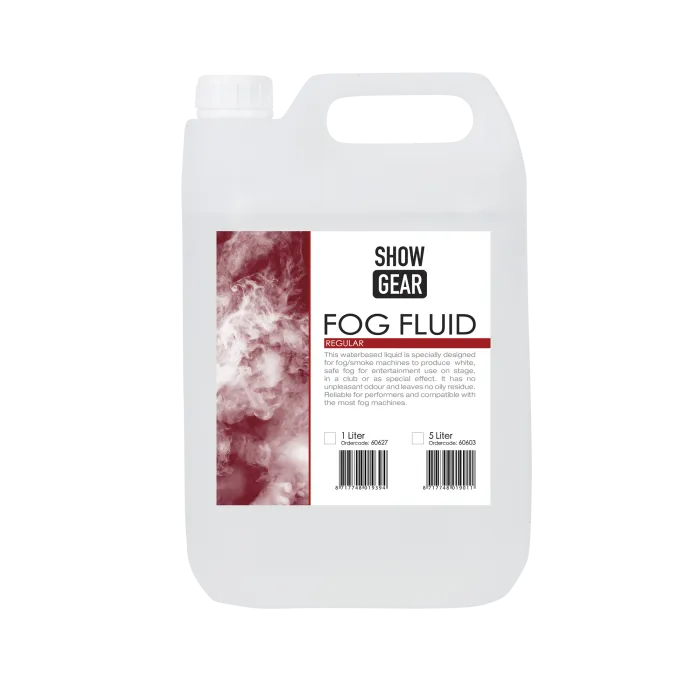 [D008268] SHOWGEAR, Fog Fluid Regular - 5 liter - op waterbasis