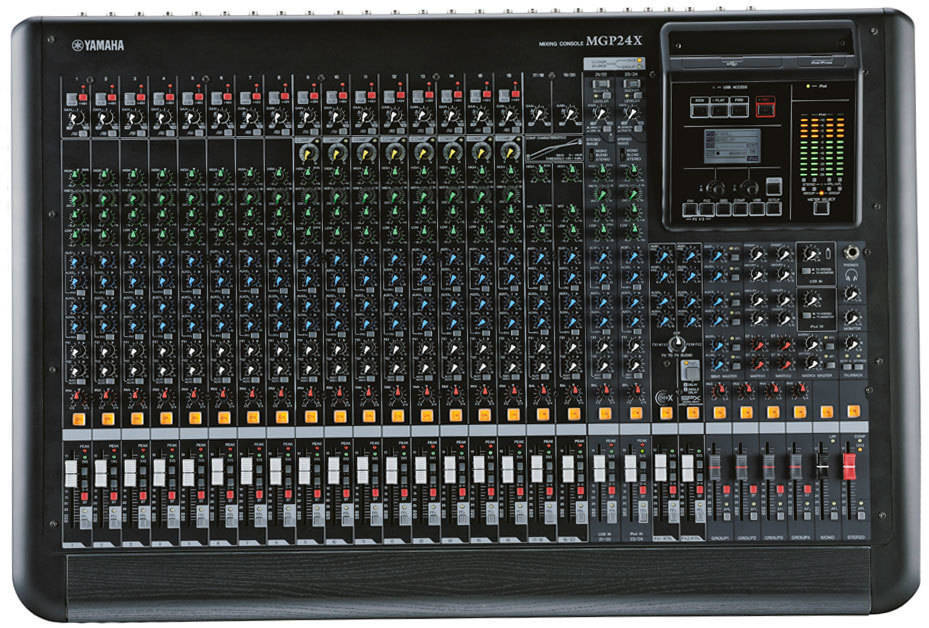 [D010956] Yamaha, MGP24X - 24 Channels, 16x mic preamps, dual FX processors: REV-X reverb and SPX, 8x compressors, hybrid-channels with DSP effects, iPhone/iPod playback, 3-band master compressor, 31-band GEQ, USB device recording (16-bit WAV/MP3)