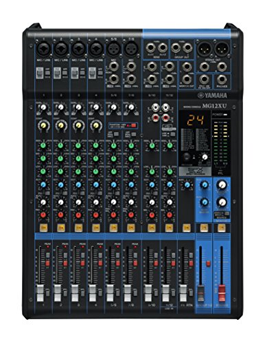 [D010962] Yamaha, MG12XU - 12 channels, D-Pre mic preamps, 48V phantom power, 3-band CH EQ & HPF, 26dB pad, XLR outs, 4 compressors, SPX effects (24 presets), USB 2.0 audio, 24-bit/192 kHz, 2 Aux buses (incl. FX), Cubase AI (download version)