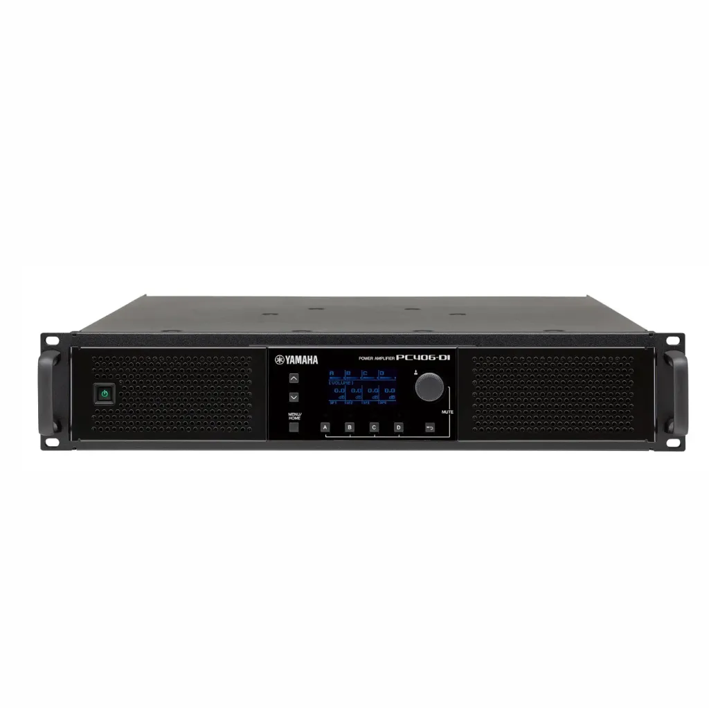 Yamaha, PC406-DI - Amplifier 4 x 600W/8 Ohm (or 100V/70V), Euroblock In & Out, DANTE, Remote via ProVisionaire - Installation model