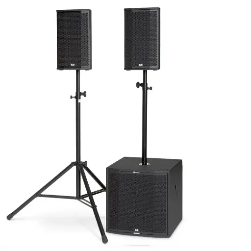 [D029090] KS-Audio, SAT-3.0 - Satellite PA-system - 1xC-B18 subwoofer 2x C-1 HDSP™ top module - Optional use C-W18 as additional subwoofer