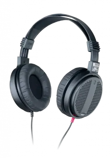 [D036162] GermanMaestro, GMP 250 - closed stereo-headphone, cardamatic-suspension,  straight cable 3m, multi-jack-plug 3.5/6.35mm,  circumaural leatherlike earpads, 2 x 100 Ω, sales  box