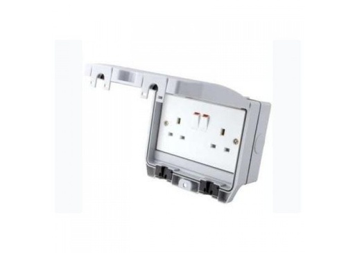 [D036271] Cloud, IP2 - IP 2 gang opbouwdoos met klep waterproof